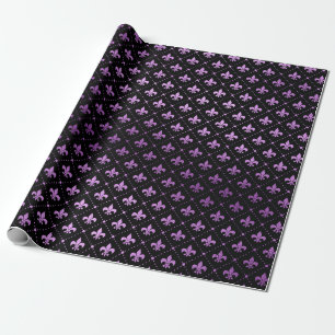 Mardi Gras-raster helder paarse Fleur De Lis NOLA Cadeaupapier