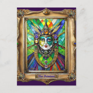 Mardi Gras Realm Portretten - De Priesteres Briefkaart