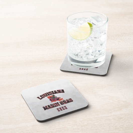 Mardi Gras Red Black Bier Onderzetter (Rechterzijde)