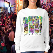 Mardi Gras Retro Brushstroke Unisex Hoodie Trui