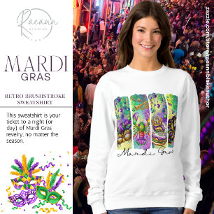 Mardi Gras Retro Brushstroke Unisex Sweat - shirt