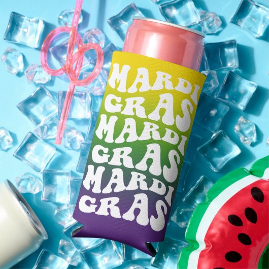 Mardi Gras Retro Text Ombre Party (Insitu Zomer)