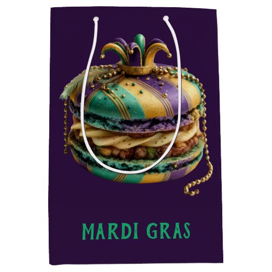 Mardi Gras Royal Macaron Medium Cadeauzakje (Voorkant)