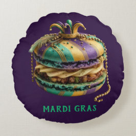 Mardi Gras Royal Macaron Rond Kussen