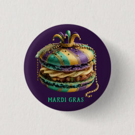 Mardi Gras Royal Macaron Ronde Button 3,2 Cm