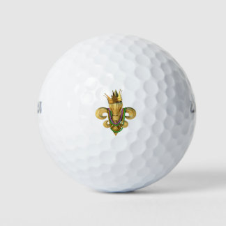 Mardi Gras Royalty Fleur de Lis Symbol met kralen Golfballen