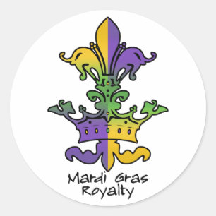 Mardi Gras Royalty Ronde Sticker