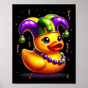 Mardi Gras Rubber Duck New Orleans Carnaval Festiv Poster