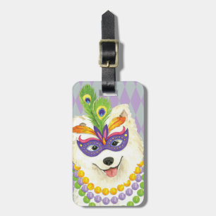 Mardi Gras Samoyed Bagagelabel