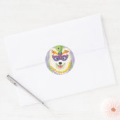 Mardi Gras Samoyed Ronde Sticker (Envelop)