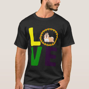 Mardi Gras Shih Tzu Dog Mam Vader houdt van Lis T-shirt