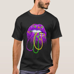 Mardi Gras Shirt voor dames Lips Koningin Carnival