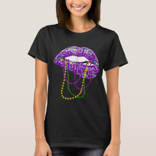 Mardi Gras Shirt voor dames Lips Queen Carnival Co