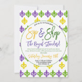 Mardi Gras Sip Shop Uitnodiging (Voorkant)