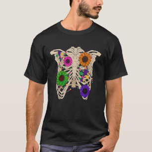 Mardi Gras Skelet Ribs Carnaval Gooit Kralen Gesne T-shirt