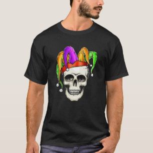 Mardi Gras Skeleton Jester Joker Carnival T-shirt
