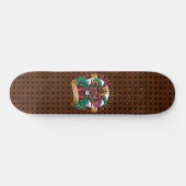 Mardi Gras Skull Jester New Orleans Skateboard (Horz)