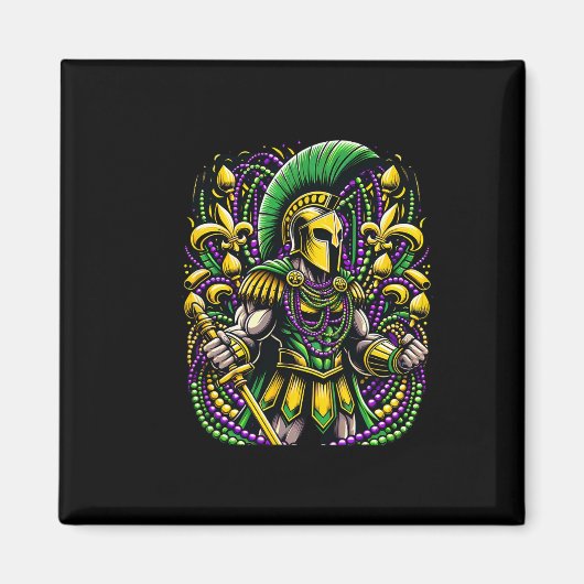 Mardi Gras Spartan Warrior Jester Magneet (Voorkant)