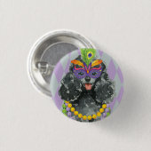 Mardi Gras Speelgoed Poodle Ronde Button 3,2 Cm (Voorkant /achterkant)