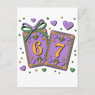 Mardi Gras-speelkaarten Six Seven Deck Trucker Ha Feestdagenkaart