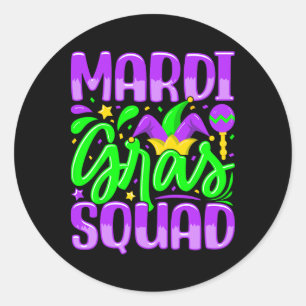 Mardi Gras Squad 1 Ronde Sticker