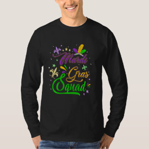 Mardi Gras Squad Fleur De Lys Masker Funny Mardi G T-shirt