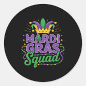 Mardi Gras Squad Matching Group Cruise Crew Party Ronde Sticker (Voorkant)