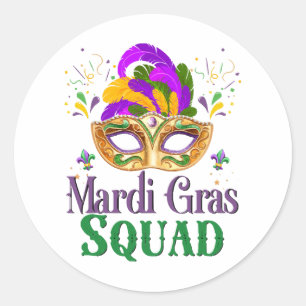 Mardi Gras Squad Ronde Sticker