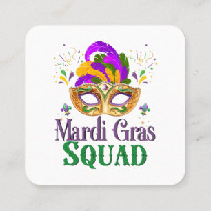 Mardi Gras Squad Vierkante Visitekaartje