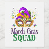 Mardi Gras Squad Wijn Etiket (Enkel label)