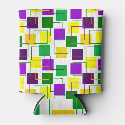 Mardi Gras Squares en contouren Blikjeskoeler (Voorkant)