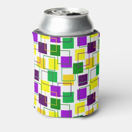 Mardi Gras Squares en contouren Blikjeskoeler (Blikje Achterkant)