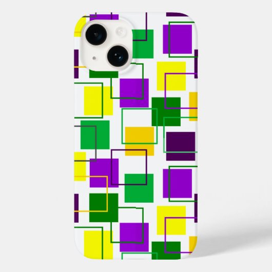 Mardi Gras Squares en contouren Case-Mate iPhone Case (Achterkant)