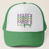 Mardi Gras Stacked Trucker Cap (Voorkant)