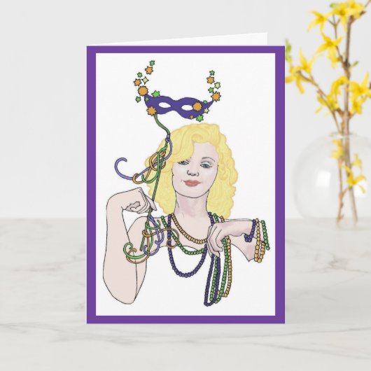 Mardi Gras Star Kaart (Gele Bloem)