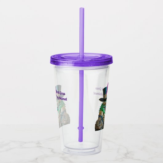 Mardi Gras Steampunk Party Dierlijke Alligator Acryl Drinkbeker (Rechts)