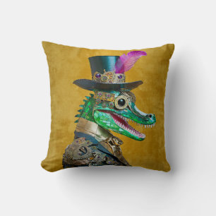 Mardi Gras Steampunk Party Dierlijke Alligator Kussen
