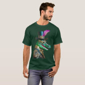 Mardi Gras Steampunk Party Dierlijke Alligator T-shirt (Voorkant volledig)