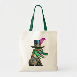 Mardi Gras Steampunk Party Dierlijke Alligator Tote Bag