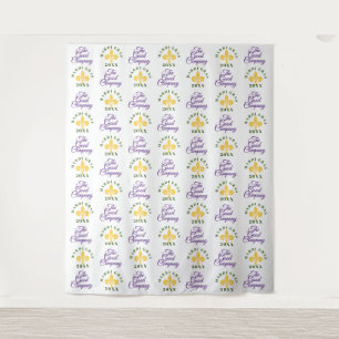 Mardi Gras Step en Repeat Foto Achtergrond Wandkleed