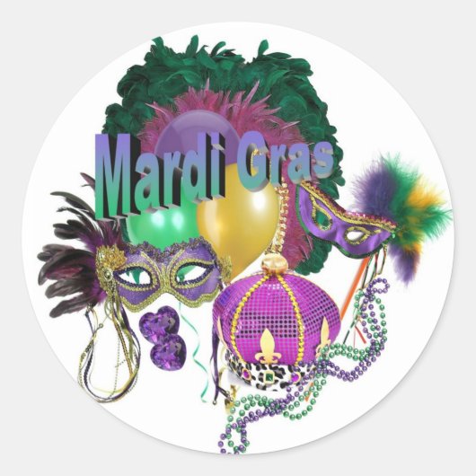 Mardi Gras Sticker (Voorkant)