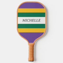 Mardi Gras Stripe Pickleball Paddle