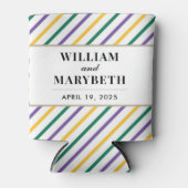 Mardi Gras Stripe Wedding Blikjeskoeler (Voorkant)