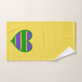 Mardi Gras Striped Heart Bad Handdoek (Handdoek)