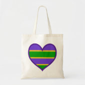 Mardi Gras Striped Paars Heart Tote Bag (Voorkant)