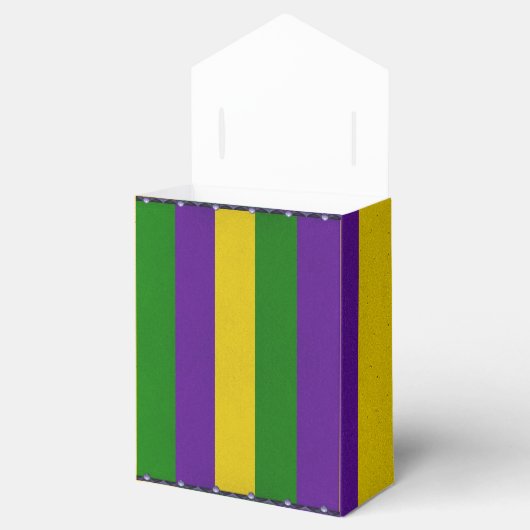 Mardi Gras Striped Pattern Bedankdoosjes (Geopend)