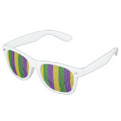Mardi Gras Striped Pattern Retro Zonnebril (Gekanteld)