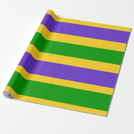 Mardi Gras Stripes Cadeaupapier (Uitgerold)