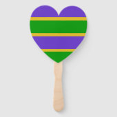 Mardi Gras Stripes Heart Handwaaier (Voorkant)