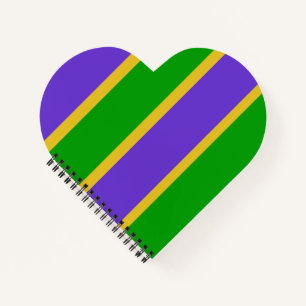 Mardi Gras Stripes Heart Notitieboek